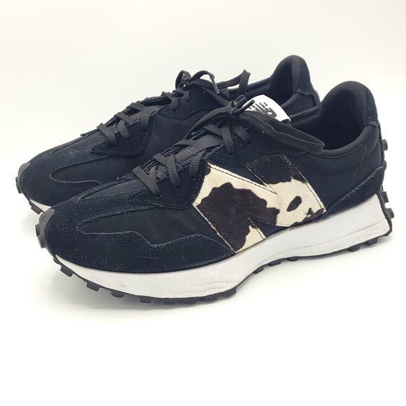 New Balance 327 Animal Pack Running Cow Print black white women's size 10 - Picture 1 of 9